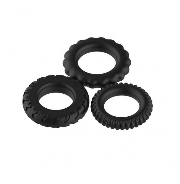 BAILE - TITAN Male Delay Ejaculation Silicone Penis Rings (Full Set 3 Pieces)